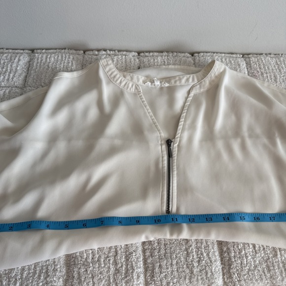 Maurices Womens Capped Sleeve Sheer White Blouse Feminine Danity Layers Coastal - Picture 6 of 13